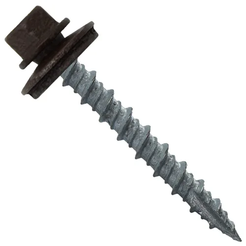 Vista 22 de Tornillos para techos de metal: (250) Tornillos de techo de chapa metálica gris ABC de 10 x 1-1/2" ABC. Tornillos para revestimiento de metal a