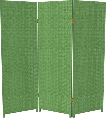 Vista 10 de Pantalla plegable de fibra tejida corta de 4 pies - Negro - 3 paneles