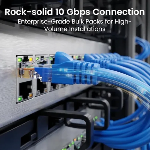 Vista 2 de GEARit Paquete de Cables Ethernet Cat 6 - Paquete de 20 Cables de Conexión Ethernet Cat6 de 1 pie Cable de Conexión de Red RJ45, Conectores