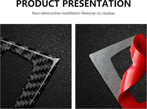 Vista 4 de Calcomanía de fibra de carbono para marco del botón de arranque del motor del coche, cubierta decorativa compatible con BMW E90 E92 E93 2006 2007