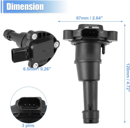 Vista 7 de X AUTOHAUX Sensor de nivel de aceite para Audi A3 2015-2020 para Audi A3 Quattro 2015-2019 03F907660E Negro