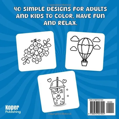 Vista 2 de Bold and Easy Coloring Book Captivating Charm Explore Cute Animals, Friendly Monsters, Sweet Hearts, and More! Immerse Yourself in Effortless