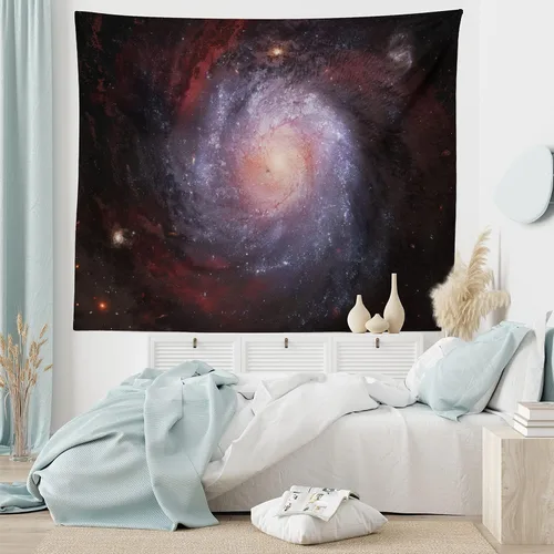 Vista 6 de Ambesonne Galaxy Tapestry, Spiral Nebula Print Outer Space Theme Far Stardust Starry Night Picture Print, Fabric Wall Hanging Decor for Bedroom