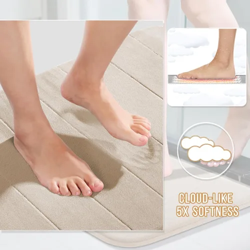 Vista 3 de Yimobra Juego de 3 tapetes de baño de espuma viscoelástica, súper suaves, absorbentes, de secado rápido, lavables a máquina, antideslizantes