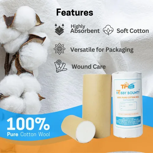 Vista 6 de Rollo de algodón puro absorbente de 2.205 libras, bola de algodón suave multiusos, uso para sala de primeros auxilios quirúrgicos, removedor