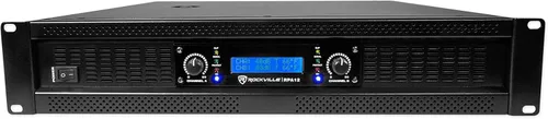 Rockville RPA12 - Amplificador de potencia de montaje en rack de 2 canales, 5000 W Peak/1400 W RMS, puenteable, Pro/DJ, con indicadores LED, para