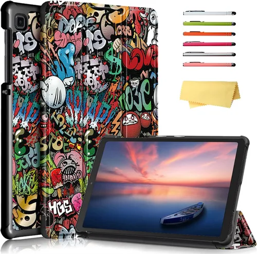 Vista 14 de Galaxy Tab A7 Lite 8.7 pulgadas SM-T225/T220 Trifold Case 2021 Modelo 2021 Ultra Delgada Funda Folio Ligero con Soporte Multi-Ángulo Delgado Cuero