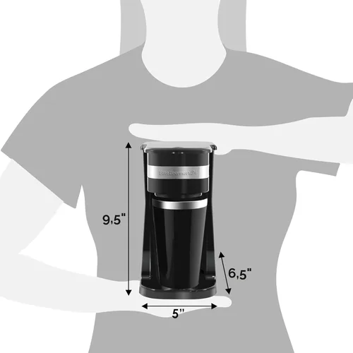 Vista 8 de Elite Gourmet EHC111A Cafetera compacta personal de una sola porción, con pausa y sirve, filtro reutilizable, interruptor de encendido/apagado, Negro