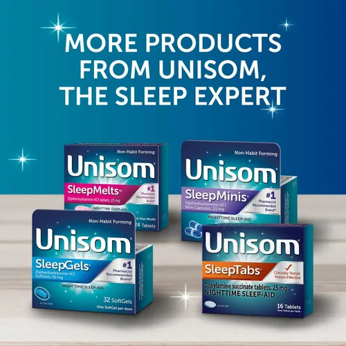 Vista 6 de Unisom SleepTabs, Ayuda nocturna para dormir, succinato de doxilamina, 80 tabletas