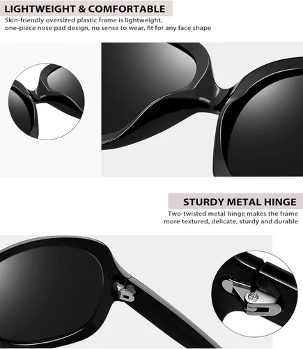 Vista 4 de Joopin - Gafas de sol polarizadas grandes y modernas para mujer, lentes de sol de conducción, UV protectoras, grandes