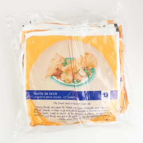 White Toque Feuille De Brick - Hojas de pastelería – Masa francesa gourmet de 12 pulgadas, paquete a granel para profesionales culinarios, 250