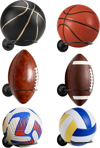 S SUCHEK Soporte para pelotas de baloncesto y deportes, soporte de pared para baloncesto, fútbol, voleibol, fútbol, rugby