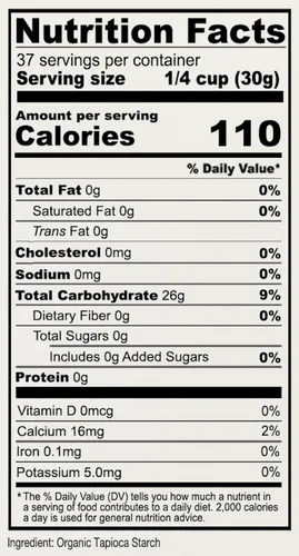 Vista 3 de Anthony's Harina de Tapioca Orgánica, 2.5 lb, Sin Gluten, Sin OGM