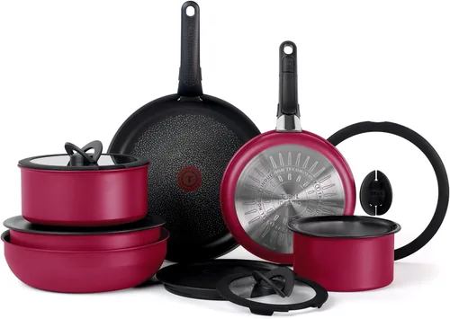 Vista 17 de T-fal Ingenio Essentials - Juego de utensilios de cocina con mango desmontable/extraíble de 11 piezas, granito titanio antiadherente, inducción