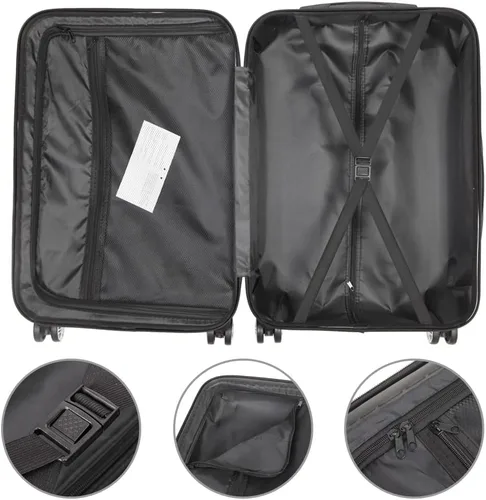 Vista 28 de Juego de equipaje de 3 piezas – Maletas con ruedas giratorias multidireccionales – Bolsa de viaje Maleta ABS con bloqueo TSA – Maletas de carcasa