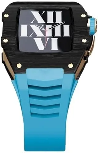 EKINS Funda de metal para Apple Watch de 1.732 pulgadas, 1.772 pulgadas, correa de acero inoxidable para Apple Watch 7 de 1.614 pulgadas, carcasa