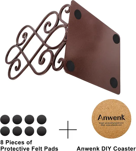 Vista 2 de Anwenk Sujetalibros vintage con extremos de libros de bronce resistente, base larga, arte de lujo, estilo retro antiguo, con almohadillas de fieltro