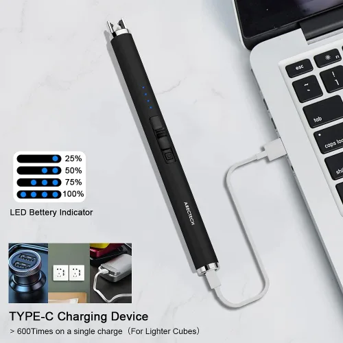 Vista 6 de ARECTECH Encendedor Eléctrico de Velas Recargable de Arco de Plasma Resistente al Viento para Velas Navidad Cocina Regalo de Cumpleaños para Mamá