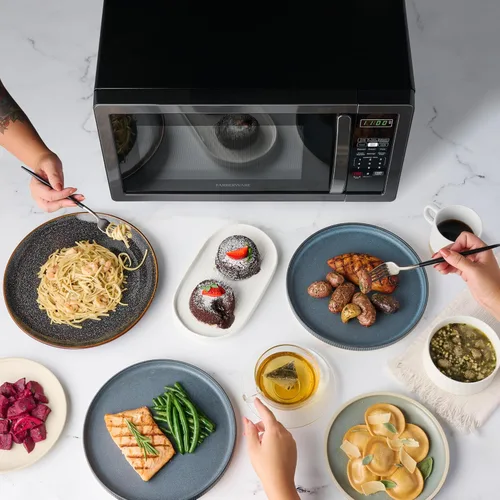 Vista 6 de Farberware - Horno microondas de encimera de 1.1 pies cúbicos – Potencia de 1000 vatios, configuraciones de cocción automática, descongelación