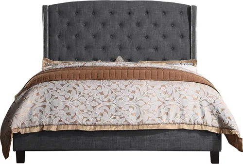 Vista 2 de Rosevera Noblesville - Cama tapizada, King, color carbón