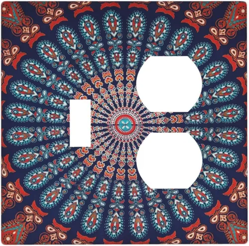 Vista 119 de Placa decorativa para interruptor de luz, medusas, tortugas marinas, fantasía, océano, 2 bandas, 1 palanca, 1 placa de pared dúplex, cubiertas