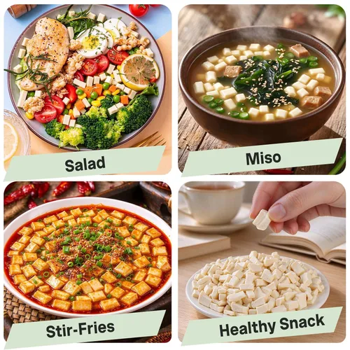 Vista 7 de Freeze Dried Tofu Cubes 4oz, Dehydrated Tofu, Ramen Topping & Miso Soup