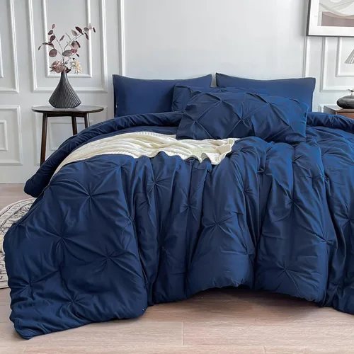 Vista 17 de Maple&Stone Juego de edredón tamaño Queen color beige, 7 piezas en una bolsa, juegos de ropa de cama con edredón, sábanas, fundas de almohada
