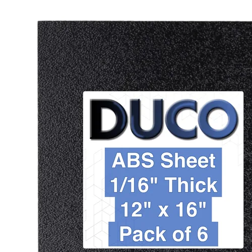 Vista 21 de Duco - Lámina de plástico ABS fabricada en Estados Unidos de 1/16 pulgadas de grosor, 6 x 12 pulgadas, 1 paquete de paneles termoplásticos negros