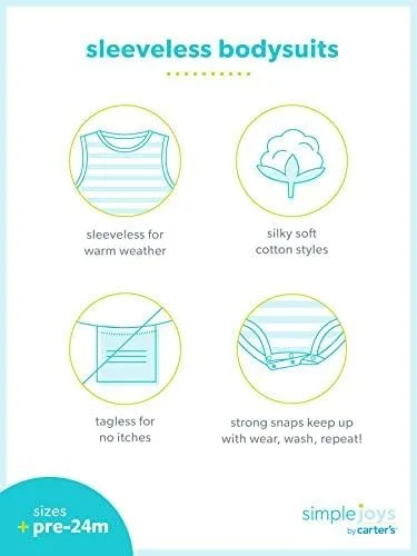 Vista 3 de Simple Joys by Carter's baby-girls 6-pack Sleeveless Bodysuit