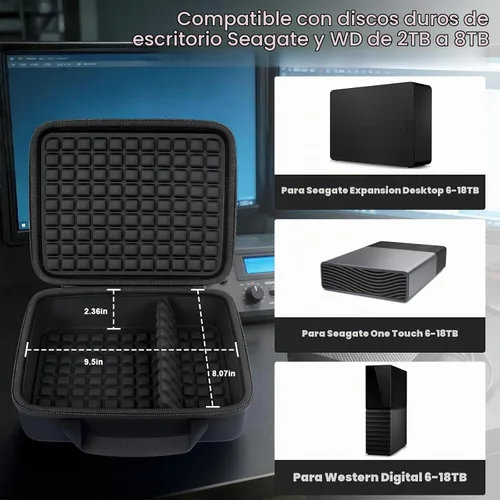 Vista 2 de Comecase Funda de disco duro de escritorio para expansión Seagate y para WD Negro completo