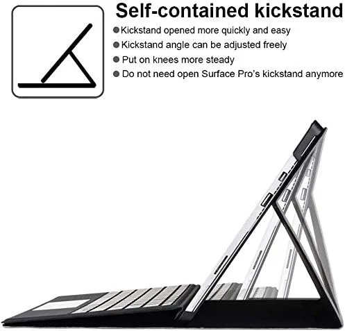 Vista 3 de Funda protectora para Microsoft Surface Pro 7 Pro 6 Pro 5 Pro 4 con soporte para bolígrafo cubierta delgada de poliéster de múltiples ángulos