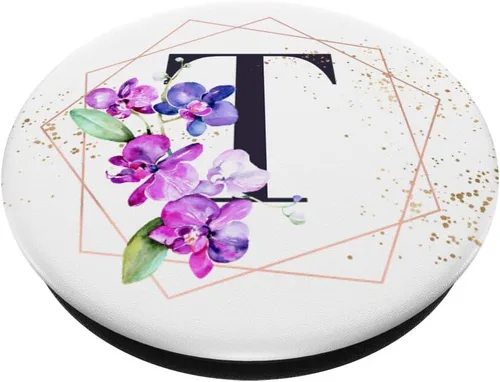 Vista 2 de Orchids Plants Flower - Soporte para teléfonos y tabletas, diseño de letra T, color blanco, Negro