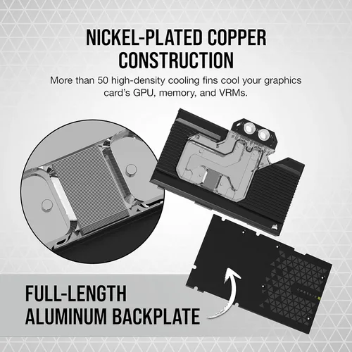 Vista 4 de Corsair Hydro X Series XG7 RGB 3090 Ti Founders Edition GPU Water Block - for NVIDIA GeForce RTX 3090 Ti FE