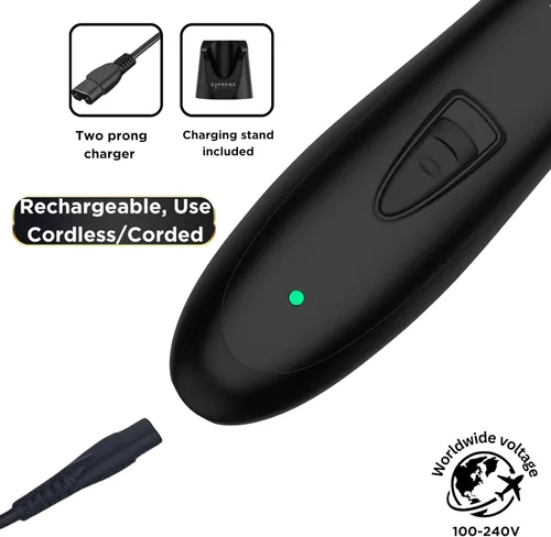 Vista 4 de Supreme Trimmer Professional T Shaper ST5206 – Forro inalámbrico para cabello y barba para hombres Cortadoras de precisión sin espacio Batería