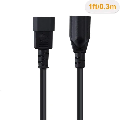 Vista 9 de CableCreation [Paquete de 10] Cable adaptador de corriente para computadora estándar de 1 pie 18 AWG NEMA 5-15R receptáculo a IEC320 C14, 0.3M/negro