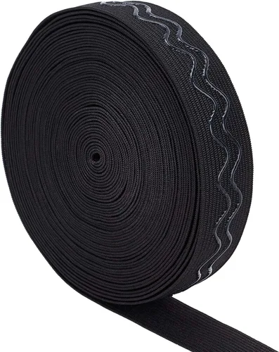 Vista 9 de BENECREAT Cinta elástica de silicona antideslizante de 10 yardas, bobina elástica negra de 0.73 pulgadas, cinta elástica de silicona elástica tejida