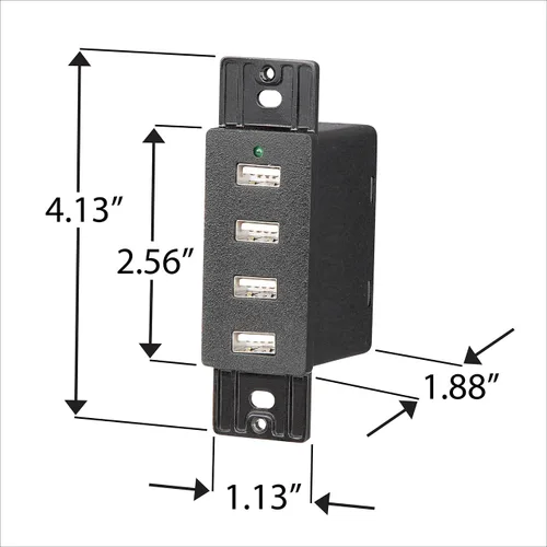 Vista 6 de Magnadyne Soporte de pared con puertos USB-A de carga para uso en RV y vehículos, incluye placa de pared (negro)