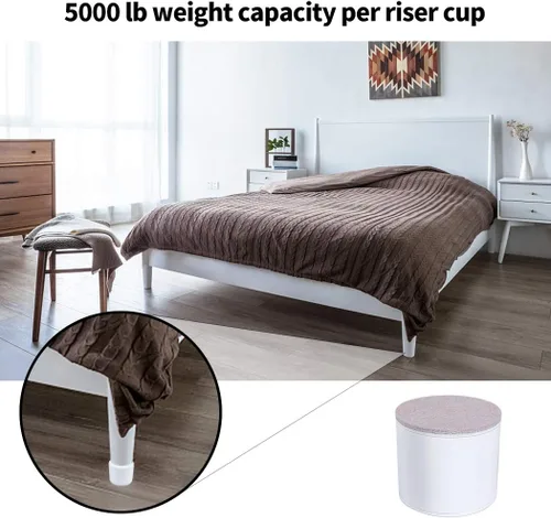 Vista 6 de Ezprotekt Elevadores de cama y muebles de 2 pulgadas, elevadores redondos pesados para sofá y sillas, ancho de 2.4 pulgadas, añade 2 pulgadas