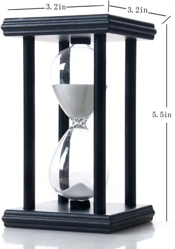 Vista 5 de Bellaware Reloj de Arena de Madera, Temporizador de Arena de 15 Minutos