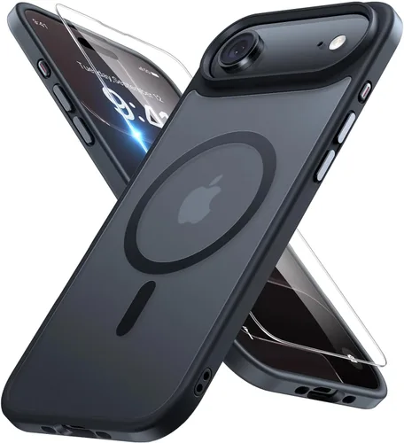 Vista 48 de Miracase - Funda magnética para teléfono 17 (compatible con MagSafe) con protector de pantalla de grado militar, funda mate translúcida antihuellas