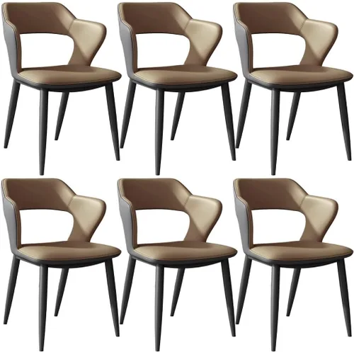 Vista 22 de YVYKFZD Leather Dining Chairs Set, Kitchen Chairs with Curved Back, Upholstered Dining Room Chair, Comfy Side Chair Lounge Armchair, for Living Blue