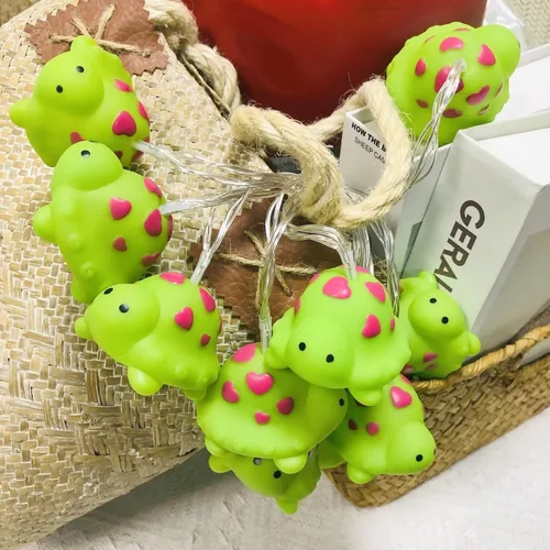 Vista 8 de Guirnalda de luces nocturnas de tortuga de 5.4 ft, funciona con pilas, 10 luces LED para niños, dormitorio, hogar, fiesta, cumpleaños, decoración