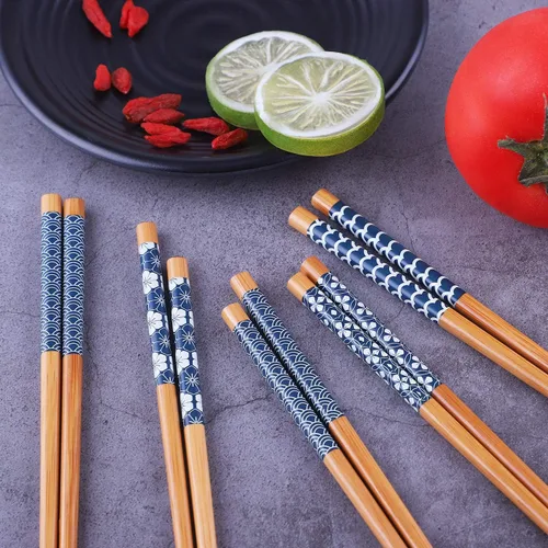 Vista 5 de Antner Juego de palillos reutilizables para regalo, de estilo japonés clásico, aptos para lavavajillas