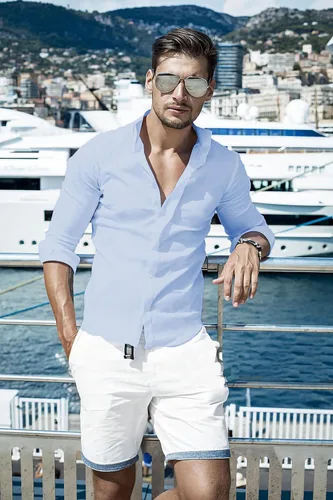 Vista 3 de Durzasvo Camisa de lino elástico ligera para hombre, casual, de verano, manga larga, con botones, para playa, de algodón