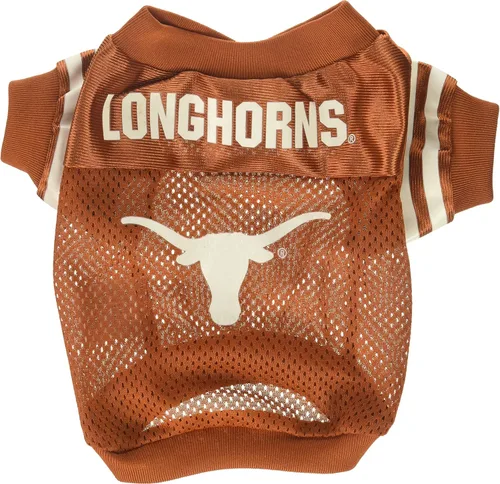 Vista 28 de NCAA TEXAS LONGHORNS - Camiseta de fútbol para perro, talla L, color granate y blanco, a rayas