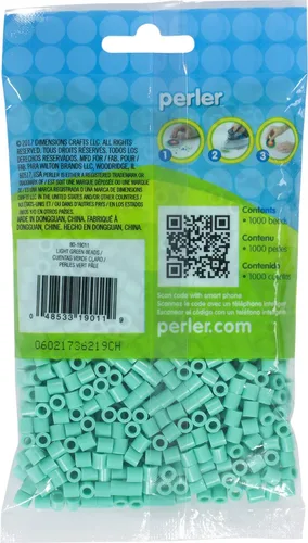 Vista 2 de Perler Cuentas fusibles para manualidades, verde claro, pequeñas, 1000
