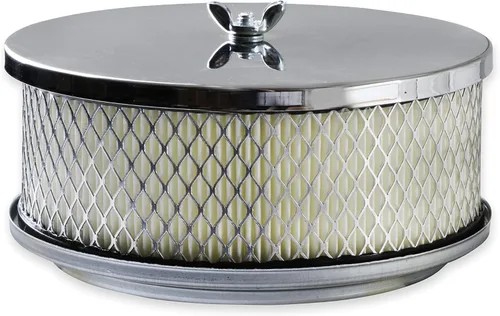 Vista 6 de Mr. Gasket 1485 Filtro de aire - 6-1/2 pulgadas de diámetro, 2-7/16 pulgadas de alto - Cromo
