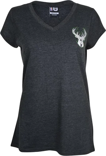 Vista 33 de Ultra Game Camiseta de mujer NBA Oficial con cuello en V y strass de manga corta