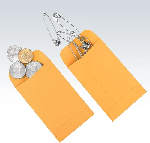 Vista 4 de Sobres de papel kraft para monedas/semillas de 2.25 x 3.5 pulgadas, #1 sobre de solapa engomada para piezas pequeñas, almacenamiento para envíos