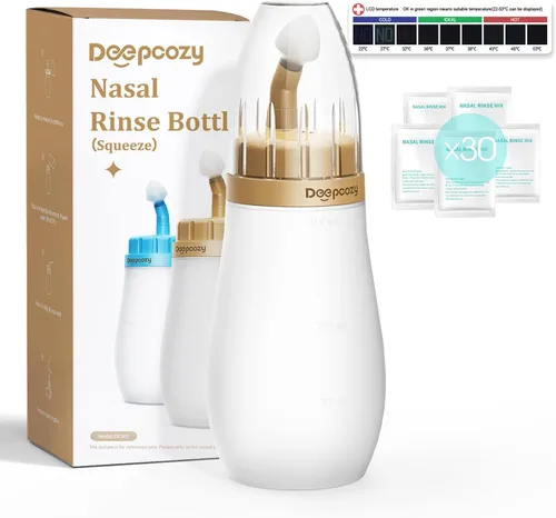 Neti Pot - Kit de enjuague sinusal, olla de malla de silicona de punta suave para botella exprimible sinusal, limpiador de lavado de nariz, enjuague